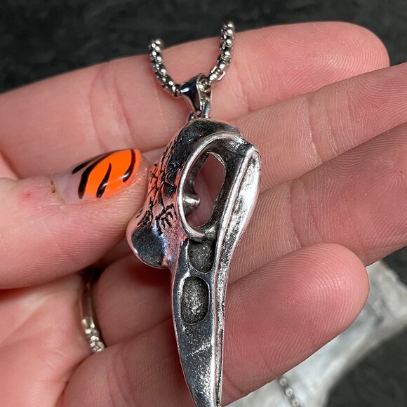 Viking Noridc Raven Skull With Vegvisir Compass Necklace Pendant - Picture 6 of 8